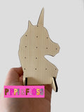 Unicorn Acrylic  Earring holder with stand.
