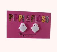 White ghost earrings Halloween