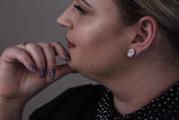 Razzle Dazzle Acrylic Earrings 12mm Available in pierced or clip on.