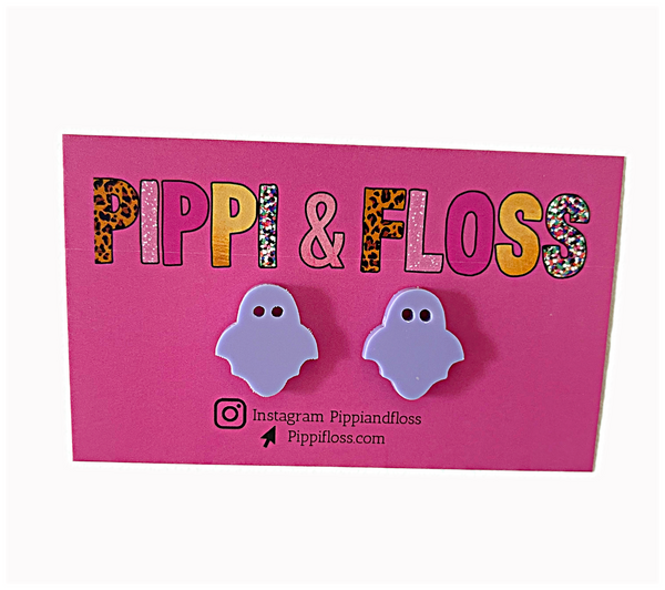 Purple ghost  earrings Halloween