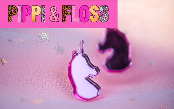 Unicorn Pink Mirror Hypoallergenic Earrings 14mm Available in pierced or clip on
